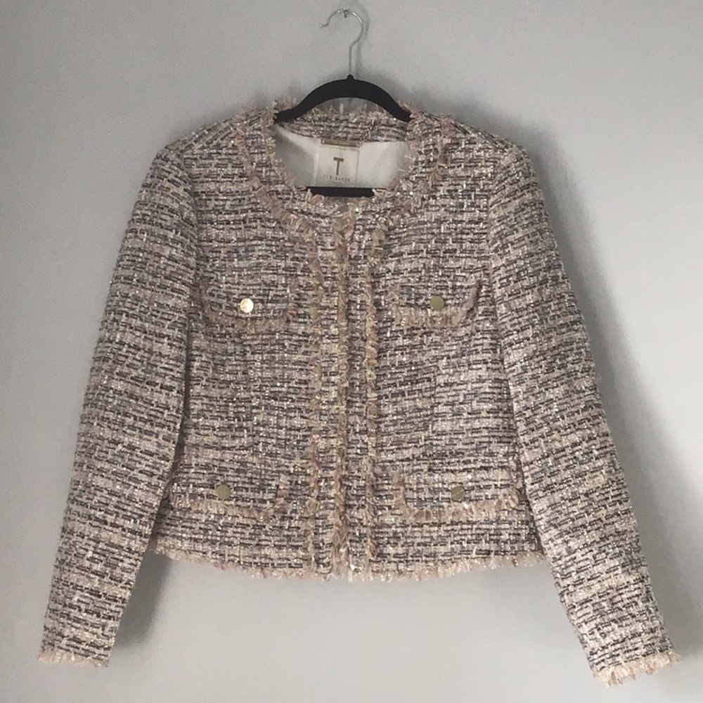 Ted Baker Renata Boucle Tweed Jacket Size 12 (5) Never Worn